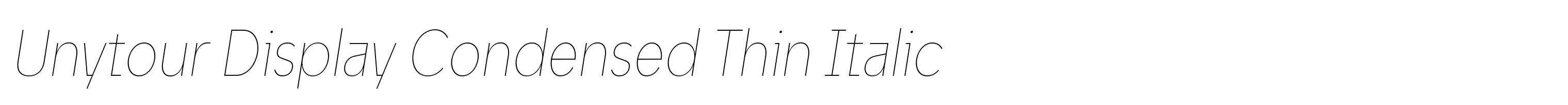 Unytour Display Condensed Thin Italic